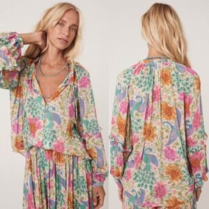 Spell Gypsy Collective Boheme Floral Blouse Womens Sz XL Spring Boheme Bohemian